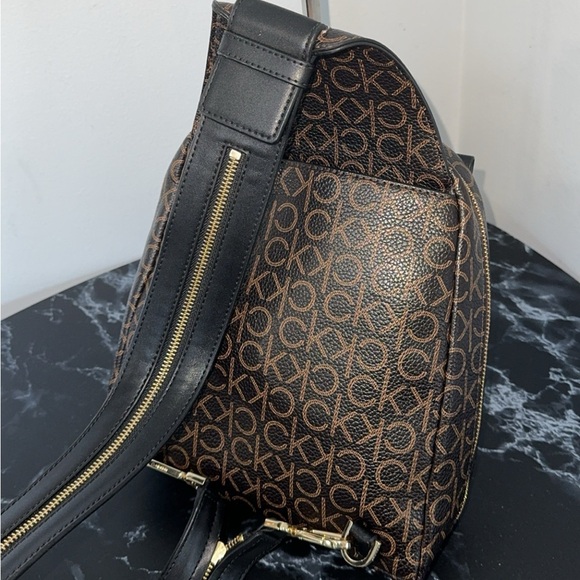 Calvin Klein Bag Millie Logo Sling CK Backpack PU Leather AUTHENTIC - Picture 9 of 16
